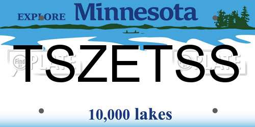 TSZETSS Minnesota License Plate