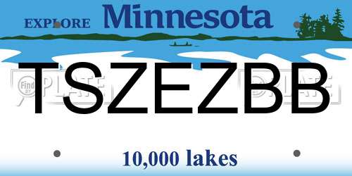 TSZEZBB Minnesota License Plate