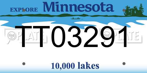 TT03291 Minnesota License Plate