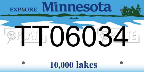 TT06034 Minnesota License Plate