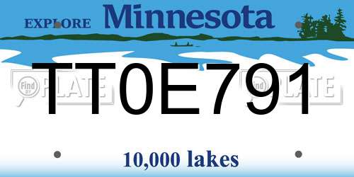 TT0E791 Minnesota License Plate