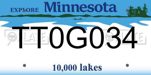 TT0G034 Minnesota License Plate