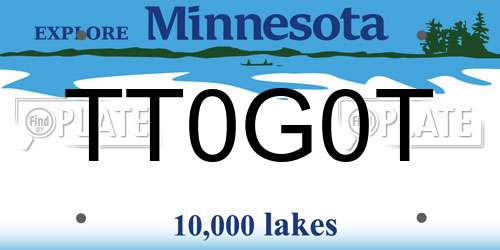 TT0G0T Minnesota License Plate
