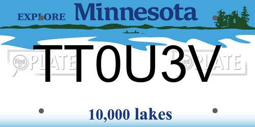TT0U3V Minnesota License Plate