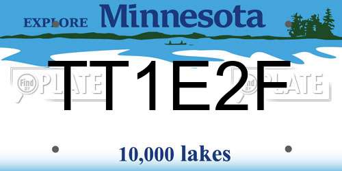 TT1E2F Minnesota License Plate