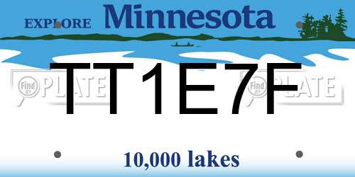 TT1E7F Minnesota License Plate