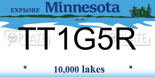 TT1G5R Minnesota License Plate