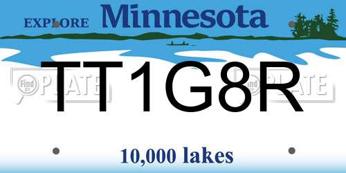 TT1G8R Minnesota License Plate