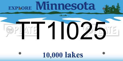 TT1I025 Minnesota License Plate