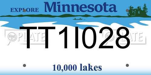 TT1I028 Minnesota License Plate