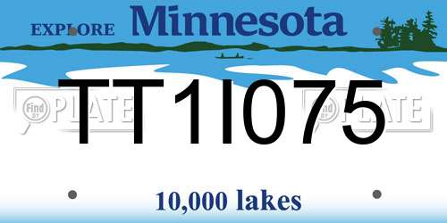 TT1I075 Minnesota License Plate