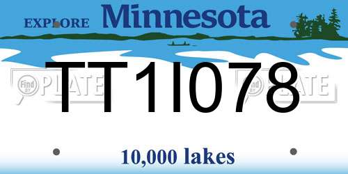 TT1I078 Minnesota License Plate