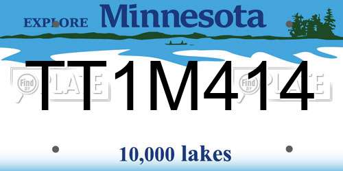 TT1M414 Minnesota License Plate