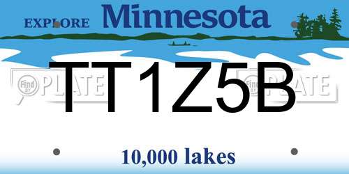 TT1Z5B Minnesota License Plate