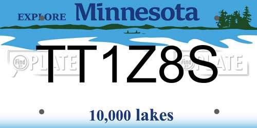 TT1Z8S Minnesota License Plate