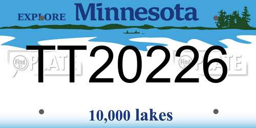 TT20226 Minnesota License Plate
