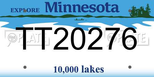 TT20276 Minnesota License Plate