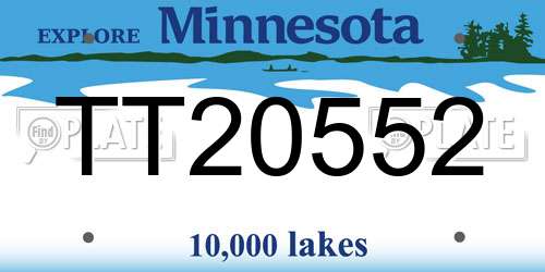 TT20552 Minnesota License Plate