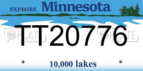 TT20776 Minnesota License Plate