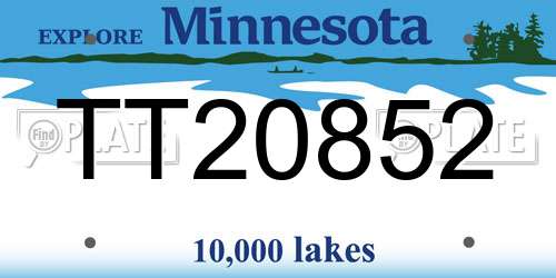 TT20852 Minnesota License Plate