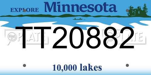 TT20882 Minnesota License Plate