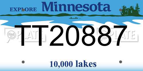 TT20887 Minnesota License Plate