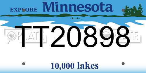 TT20898 Minnesota License Plate