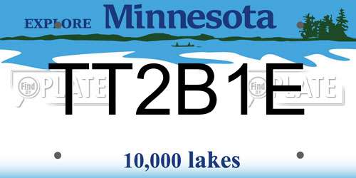 TT2B1E Minnesota License Plate