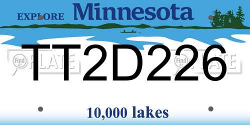 TT2D226 Minnesota License Plate