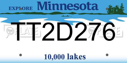 TT2D276 Minnesota License Plate