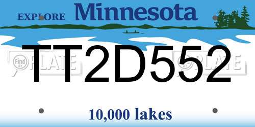 TT2D552 Minnesota License Plate