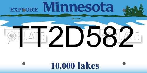 TT2D582 Minnesota License Plate