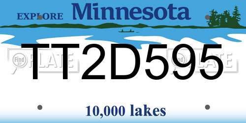 TT2D595 Minnesota License Plate