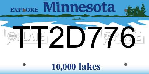 TT2D776 Minnesota License Plate