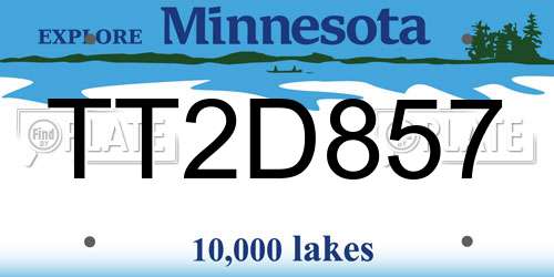TT2D857 Minnesota License Plate