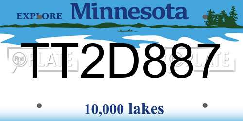 TT2D887 Minnesota License Plate