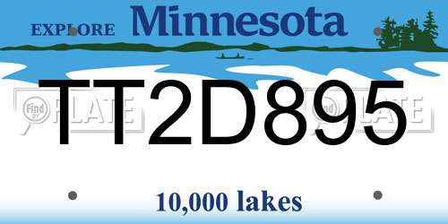 TT2D895 Minnesota License Plate