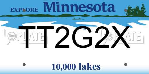 TT2G2X Minnesota License Plate