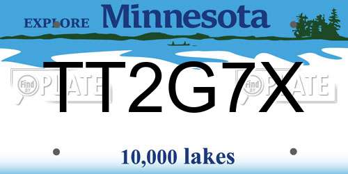 TT2G7X Minnesota License Plate