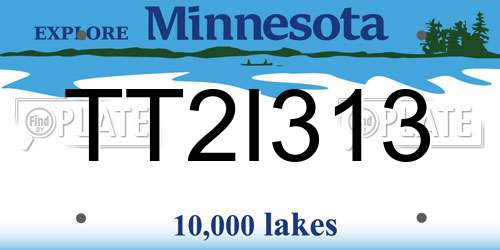 TT2I313 Minnesota License Plate