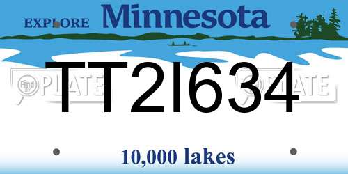 TT2I634 Minnesota License Plate