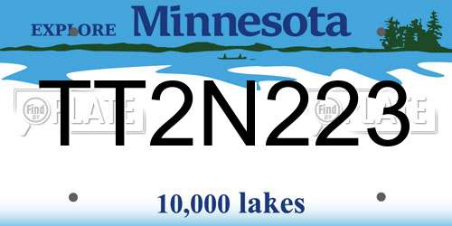 TT2N223 Minnesota License Plate