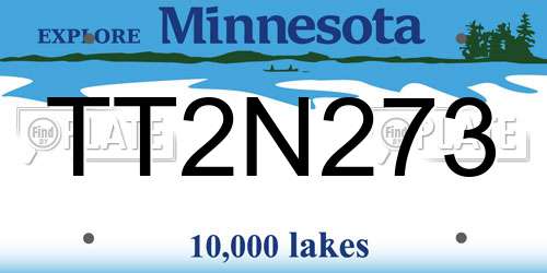 TT2N273 Minnesota License Plate