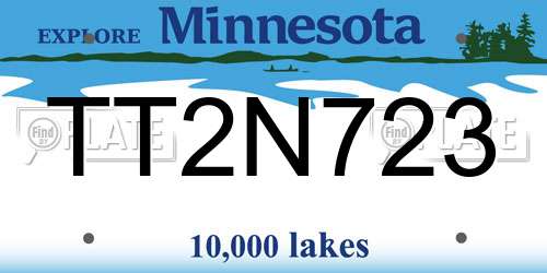 TT2N723 Minnesota License Plate