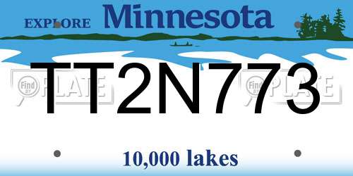 TT2N773 Minnesota License Plate