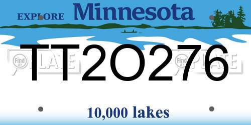 TT2O276 Minnesota License Plate