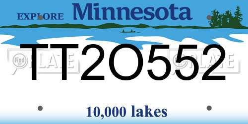 TT2O552 Minnesota License Plate