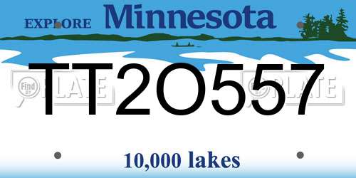 TT2O557 Minnesota License Plate