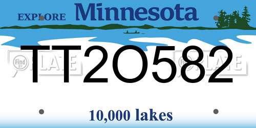 TT2O582 Minnesota License Plate