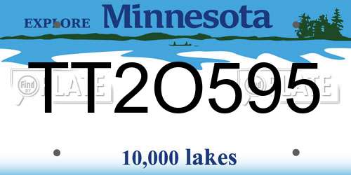 TT2O595 Minnesota License Plate